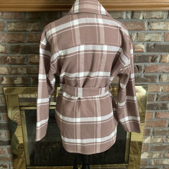 A New Day brown Plaid Tie Front Jacket Size XS - Picture 5 of 8